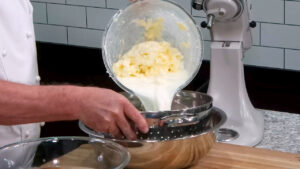 How to Make French Butter - pour into colander
