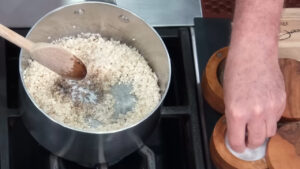 How to make Easy Arancini Recipe Sauteing the rice