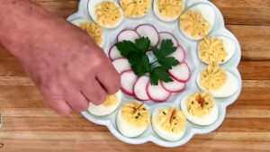 Garnishing Best Deviled Eggs Recipe