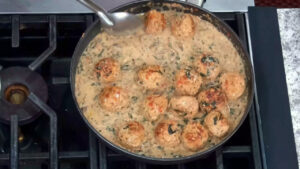 Chicken Meatballs - Return the meatballs to the pan